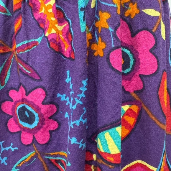 multicolor maxi Dress Floral 100% cotton sz 36 D - Picture 8 of 9